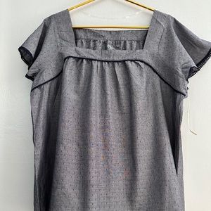 ST. JOHNS BAY PLUS SIZE GREY BLOUSE WITH RUFFLES